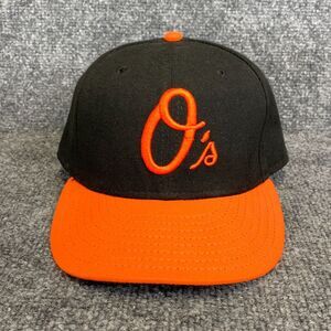 Baltimore Orioles Hat Cap Fitted Black Orange New Era 59Fifty On Field Sz 7 1/8